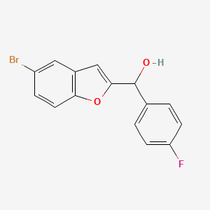 molecular formula C15H10BrFO2 B12700211 5-Bromo-alpha-(4-fluorophenyl)-2-benzofuranmethanol CAS No. 117238-57-0