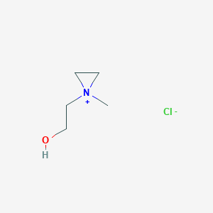 molecular formula C5H12ClNO B12700217 Aziridinium, 1-(2-hydroxyethyl)-1-methyl-, chloride CAS No. 64710-70-9