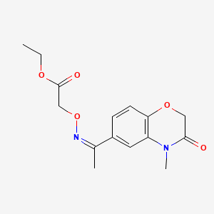 Acetic acid, (((1-(3,4-dihydro-4-methyl-3-oxo-2H-1,4-benzoxazin-6-yl)ethylidene)amino)oxy)-, ethyl ester