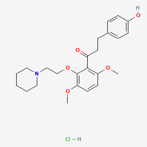 1-Propanone, 1-(3,6-dimethoxy-2-(2-(1-piperidinyl)ethoxy)phenyl)-3-(4-hydroxyphenyl)-, hydrochloride