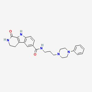 1H-Pyrido(3,4-b)indole-6-carboxamide, 2,3,4,9-tetrahydro-1-oxo-N-(3-(4-phenyl-1-piperazinyl)propyl)-