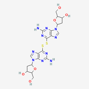 molecular formula C20H24N10O6S2 B12700346 5-[2-Amino-6-[[2-amino-9-[4-hydroxy-5-(hydroxymethyl)oxolan-2-yl]purin-6-yl]disulfanyl]purin-9-yl]-2-(hydroxymethyl)oxolan-3-ol CAS No. 23521-00-8