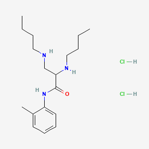 molecular formula C18H33Cl2N3O B12700363 2,3-Bis(butylamino)-o-propionotoluidide dihydrochloride CAS No. 109095-06-9