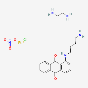 molecular formula C20H26ClN5O5Pt B12700393 Platinum(1+), (1-((4-aminobutyl)amino)-9,10-anthracenedione)chloro(1,2-ethanediamine-N,N')-, (SP-4-2)-, nitrate CAS No. 138776-39-3