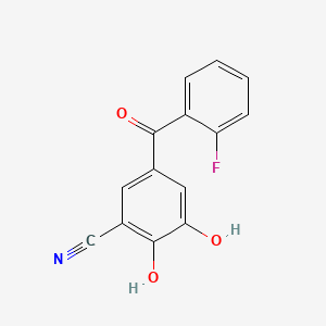 molecular formula C14H8FNO3 B12700437 Benzonitrile, 2,3-dihydroxy-5-(2-fluorobenzoyl)- CAS No. 125629-17-6