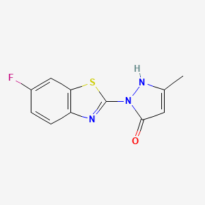 molecular formula C11H8FN3OS B12700440 1H-Pyrazol-5-ol, 1-(6-fluoro-2-benzothiazolyl)-3-methyl- CAS No. 92537-77-4