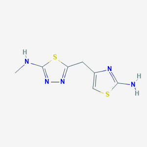 molecular formula C7H9N5S2 B1270046 5-[(2-氨基-1,3-噻唑-4-基)甲基]-N-甲基-1,3,4-噻二唑-2-胺 CAS No. 690642-84-3