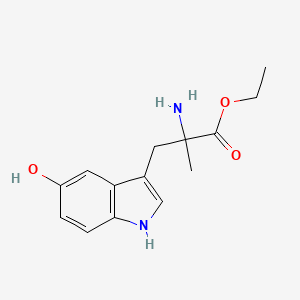 molecular formula C14H18N2O3 B12700491 alpha-Methyl-5-hydroxytryptophan ethyl ester CAS No. 22243-70-5