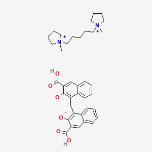 molecular formula C38H46N2O6 B12700505 1,1'-(Pentane-1,5-diyl)bis(1-methylpyrrolidinium) 4,4'-methylenebis(3-hydroxynaphthalene-2-carboxylate) CAS No. 94094-75-4