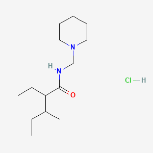 molecular formula C14H29ClN2O B12700513 Pentanamide, 2-ethyl-3-methyl-N-(1-piperidinylmethyl)-, monohydrochloride CAS No. 88018-52-4