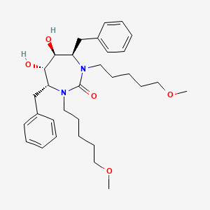 2H-1,3-Diazepin-2-one, hexahydro-5,6-dihydroxy-1,3-bis(5-methoxypentyl)-4,7-bis(phenylmethyl)-, (4R,5S,6S,7R)-