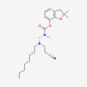 Carbamic acid, (((2-cyanoethyl)octylamino)thio)methyl-, 2,3-dihydro-2,2-dimethyl-7-benzofuranyl ester