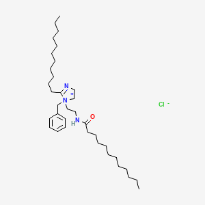 molecular formula C35H62ClN3O B12700532 1-Benzyl-4,5-dihydro-1-[2-[(1-oxododecyl)amino]ethyl]-2-undecyl-1H-imidazolium chloride CAS No. 97337-76-3