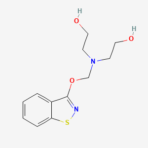 molecular formula C12H16N2O3S B12700552 2,2'-[[(1,2-Benzisothiazol-3-yloxy)methyl]imino]bisethanol CAS No. 94087-32-8