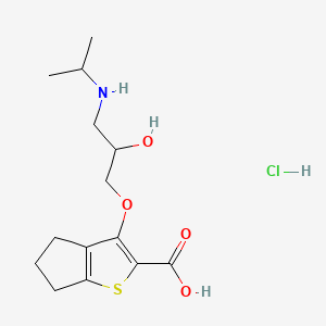 4H-Cyclopenta(b)thiophene-2-carboxylic acid, 5,6-dihydro-3-(2-hydroxy-3-((1-methylethyl)amino)propoxy)-, hydrochloride