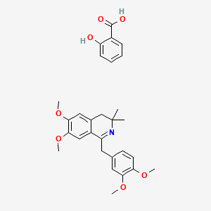 molecular formula C29H33NO7 B12700577 Isoquinoline, 3,4-dihydro-6,7-dimethoxy-1-((3,4-dimethoxyphenyl)methyl)-3,3-dimethyl-, 2-hydroxybenzoate CAS No. 132681-02-8