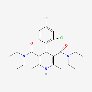 molecular formula C23H31Cl2N3O2 B12700581 3,5-Pyridinedicarboxamide, 1,4-dihydro-4-(2,4-dichlorophenyl)-2,6-dimethyl-N,N,N',N'-tetraethyl- CAS No. 161772-08-3