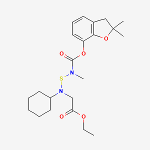 Glycine, N-cyclohexyl-N-(((((2,3-dihydro-2,2-dimethyl-7-benzofuranyl)oxy)carbonyl)methylamino)thio)-, ethyl ester