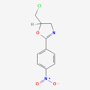 molecular formula C10H9ClN2O3 B12700609 5-(Chloromethyl)-2-(p-nitrophenyl)-2-oxazoline CAS No. 53460-82-5