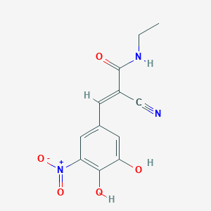 molecular formula C12H11N3O5 B12700620 Desethyl-entacapone CAS No. 150995-46-3