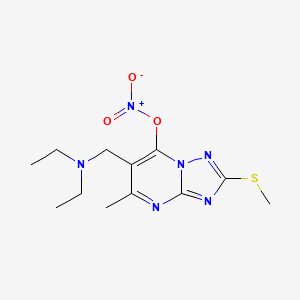 6-[(Diethylamino)methyl]-5-methyl-2-(methylthio)-S-triazolo[1,5-A]pyrimidin-7-YL mononitrate