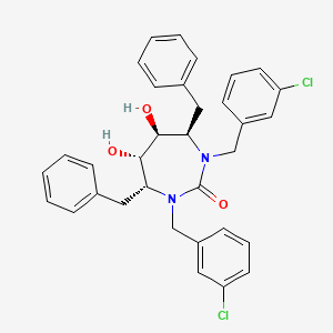 2H-1,3-Diazepin-2-one, 1,3-bis((3-chlorophenyl)methyl)hexahydro-5,6-dihydroxy-4,7-bis(phenylmethyl)-, (4R,5S,6S,7R)-