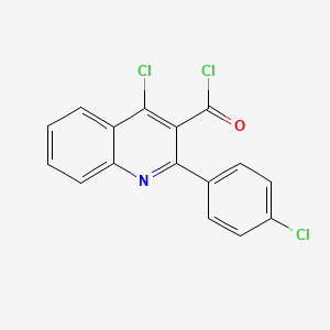 molecular formula C16H8Cl3NO B12700643 3-Quinolinecarbonyl chloride, 4-chloro-2-(4-chlorophenyl)- CAS No. 93663-87-7