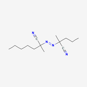 molecular formula C14H24N4 B12700666 Heptanenitrile, 2-((1-cyano-1-methylbutyl)azo)-2-methyl- CAS No. 58577-17-6