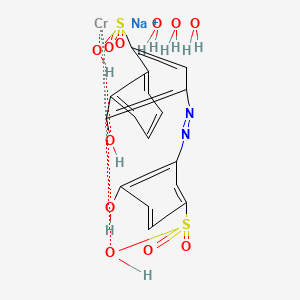 Sodium triaqua(4-hydroxy-3-((2-hydroxy-5-sulphophenyl)azo)naphthalene-1-sulphonato(4-))chromate(1-)