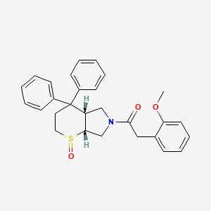 Thiopyrano(2,3-c)pyrrole, octahydro-4,4-diphenyl-6-((2-methoxyphenyl)acetyl)-, 1,1-dioxide, cis-(+-)-