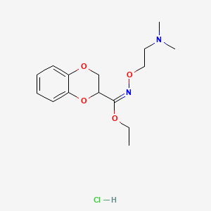 1,4-Benzodioxin-2-carboximidic acid, 2,3-dihydro-N-(2-(dimethylamino)ethoxy)-, ethyl ester, monohydrochloride, (E)-