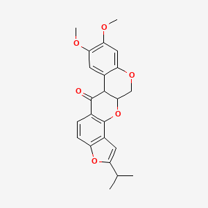 (1)Benzopyrano(3,4-b)furo(2,3-h)(1)benzopyran-6(6aH)-one, 12,12a-dihydro-2-isopropyl-8,9-dimethoxy-, (+)-