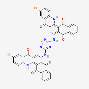 molecular formula C45H21Br2N7O6 B12700790 6,6'-(1,3,5-Triazine-2,4-diyldiimino)bis[10-bromonaphth[2,3-C]acridine-5,8,14(13H)-trione] CAS No. 97338-14-2