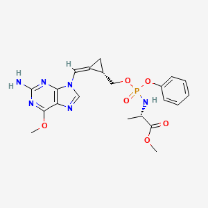 L-Alanine, N-((((2Z)-2-((2-amino-6-methoxy-9H-purin-9-yl)methylene)cyclopropyl)methoxy)phenoxyphosphinyl)-, methyl ester