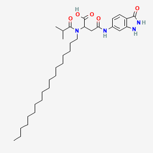 molecular formula C33H54N4O5 B12700854 N-(2,3-Dihydro-3-oxo-1H-indazol-6-yl)-N2-(2-methylpropionyl)-N2-octadecyl-DL-asparagine CAS No. 94405-95-5