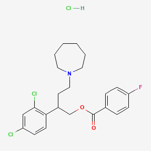 Benzoic acid, 4-fluoro-, 2-(2,4-dichlorophenyl)-4-(hexahydro-1H-azepin-1-yl)butyl ester, hydrochloride