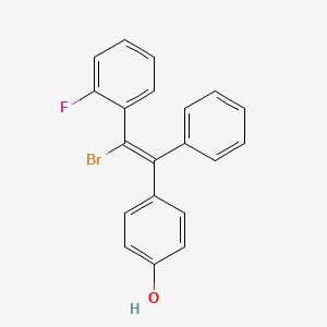 molecular formula C20H14BrFO B12700903 p-(beta-Bromo-2-fluoro-alpha-phenylstyryl)phenol CAS No. 851-41-2