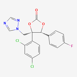 1,3-Dioxolan-2-one, 4-(2,4-dichlorophenyl)-5-(4-fluorophenyl)-4-(1H-1,2,4-triazol-1-ylmethyl)-, (4S,5R)-