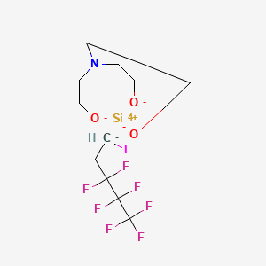 molecular formula C11H15F7INO3Si B12700942 Silicon, (3,3,4,4,5,5,5-heptafluoro-1-iodopentyl)((2,2',2''-nitrilotris(ethanolato))(3-)-N,O,O',O'')-, (TB-5-23)- CAS No. 112341-58-9