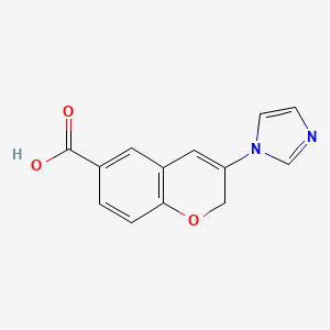 molecular formula C13H10N2O3 B12700954 3-(1H-Imidazol-1-yl)-2H-1-benzopyran-6-carboxylic acid CAS No. 89782-15-0