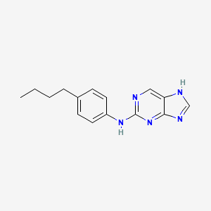 molecular formula C15H17N5 B12700955 9H-Purine, 2-((4-butylphenyl)amino)- CAS No. 104715-67-5