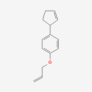 molecular formula C14H16O B12700976 Benzene, 1-(2-cyclopenten-1-yl)-4-(2-propenyloxy)- CAS No. 88737-64-8