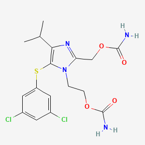 1H-Imidazole-1-ethanol, 2-(((aminocarbonyl)oxy)methyl)-5-((3,5-dichlorophenyl)thio)-4-(1-methylethyl)-, carbamate (ester)