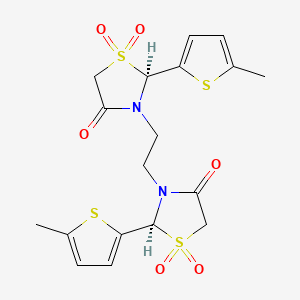 4-Thiazolidinone, 3,3'-(1,2-ethanediyl)bis(2-(5-methyl-2-thienyl)-, 1,1,1',1'-tetroxide, (R*,R*)-(+-)-