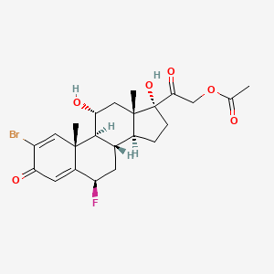 molecular formula C23H28BrFO6 B12701117 2-Bromo-6beta-fluoro-11alpha,17,21-trihydroxypregna-1,4-diene-3,20-dione 21-acetate CAS No. 60864-62-2