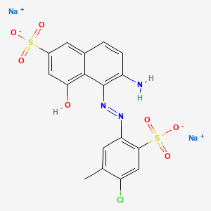 molecular formula C17H12ClN3Na2O7S2 B12701138 Disodium 6-amino-5-((4-chloro-5-methyl-2-sulphonatophenyl)azo)-4-hydroxynaphthalene-2-sulphonate CAS No. 94159-49-6