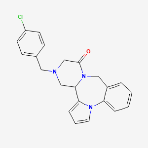 9H,11H-Pyrazino(2,1-c)pyrrolo(1,2-a)(1,4)benzodiazepin-11-one, 12,13,14,14a-tetrahydro-13-((4-chlorophenyl)methyl)-