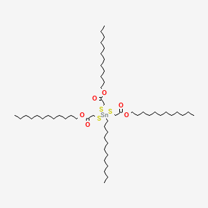 molecular formula C54H106O6S3Sn B12701174 Dodecyl 4-dodecyl-4-((2-(dodecyloxy)-2-oxoethyl)thio)-7-oxo-8-oxa-3,5-dithia-4-stannaicosanoate CAS No. 84030-41-1