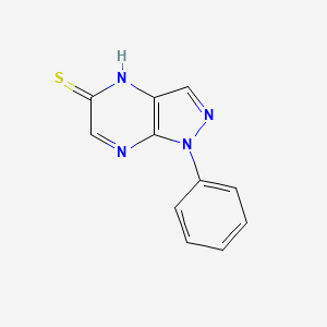 5H-Pyrazolo(3,4-b)pyrazine-5-thione, 1,4-dihydro-1-phenyl-