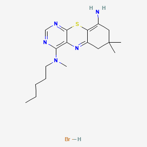 6H-Pyrimido(4,5-b)(1,4)benzothiazine-4,9-diamine, 7,8-dihydro-N(sup 9)-pentyl-N(sup 4),7,7-trimethyl-, monohydrobromide